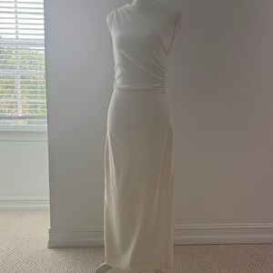 Zara Cream One-Shoulder Dress